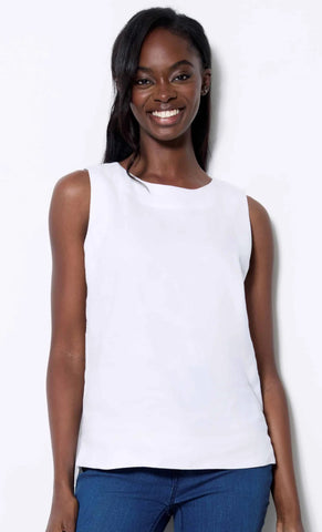 UP SLEEVELESS LINEN TOP
