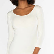 C’EST MOI BAMBOO 3/4 sleeve scoop neck top