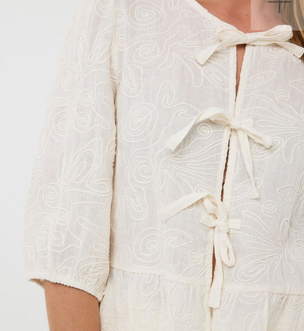 ESQUALO Blouse 3D embroidery