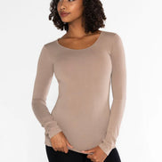 C'EST MOI BAMBOO LS SCOOP NECK TOP