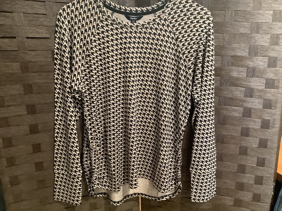 HATLEY CHANTEL PULLOVER HOUNDSTOOTH