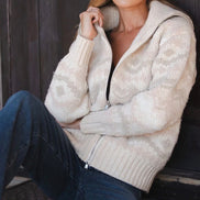 LOVESTITCH FAIR ISLE FRONT ZIP SWEATER