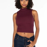 C'EST MOI BAMBOO RIB MOCK NECK SHORT SLEEVE