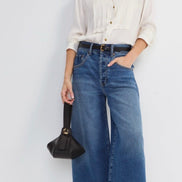 LIVERPOOL LS TUXEDO WOVEN TOP W HIGH COLLAR