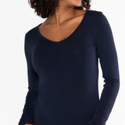 C’EST MOI BAMBOO L/S V NECK TOP