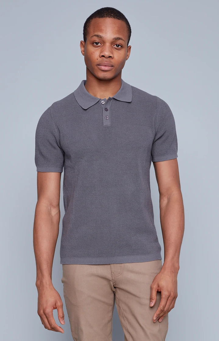 HEDGE POLO SHORT SLEEVE WAFFLE KNIT
