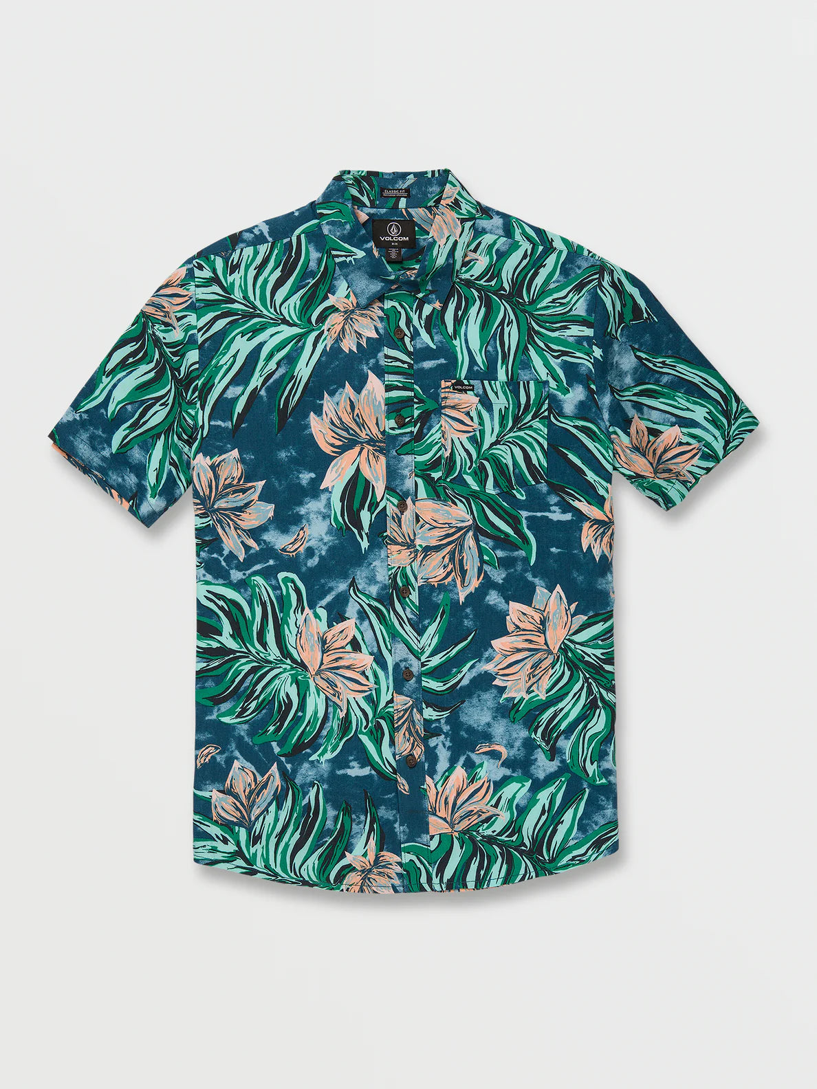 VOLCOM MARBLE FLORAL SHORT SLEEVE SHIRT