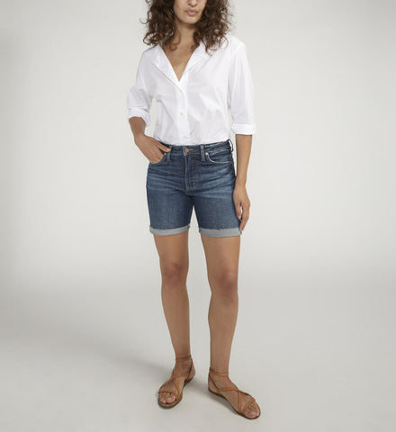 SILVER JEANS CO. SURE THING LONG SHORT HIGH RISE