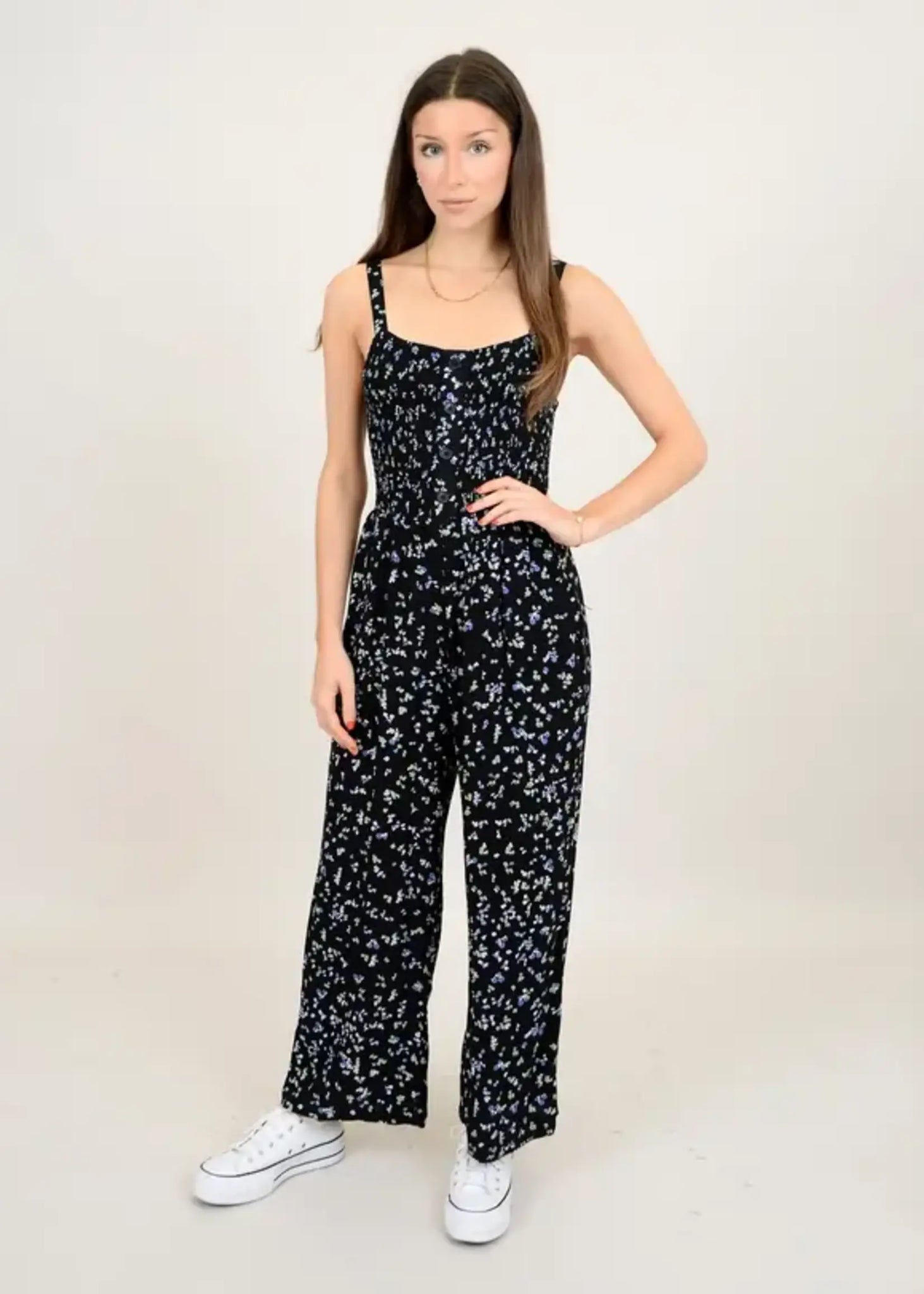 RD JOLIETTE PRINTED CREPE TANK JUMPSUIT