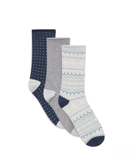 LEMON 3PK WOMENS RECYCLED PILLOW POLYTAM CREW SOCK