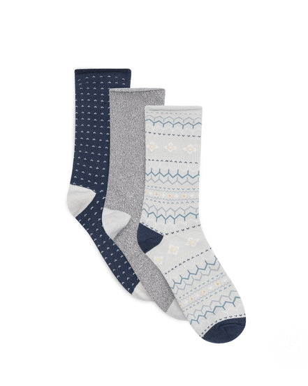 LEMON 3PK WOMENS RECYCLED PILLOW POLYTAM CREW SOCK