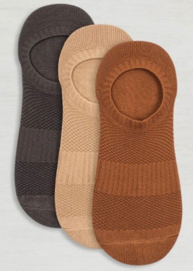 LEMON 3PK WOMENS NON TERRY AIR BRUSH LINER SOCK