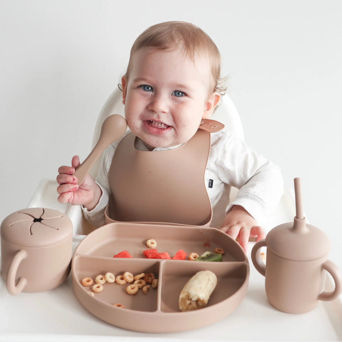 Baby bliss Sippy Cup with Straw, Spill-Proof & Anti-Stain - Almond