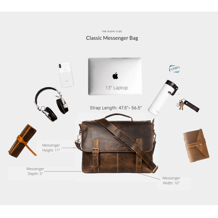 GREENWOOD LEATHER Leather Laptop Bag Portland GW196653