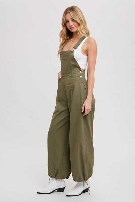 BLUIVY CARGO DRAWSTRING OVERALL JUMPSUIT