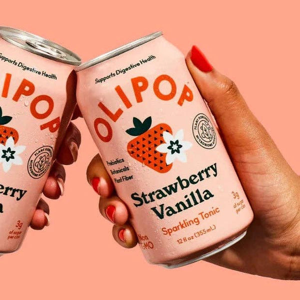 Olipop Strawberry Vanilla Sparkling Tonic 355 ml 