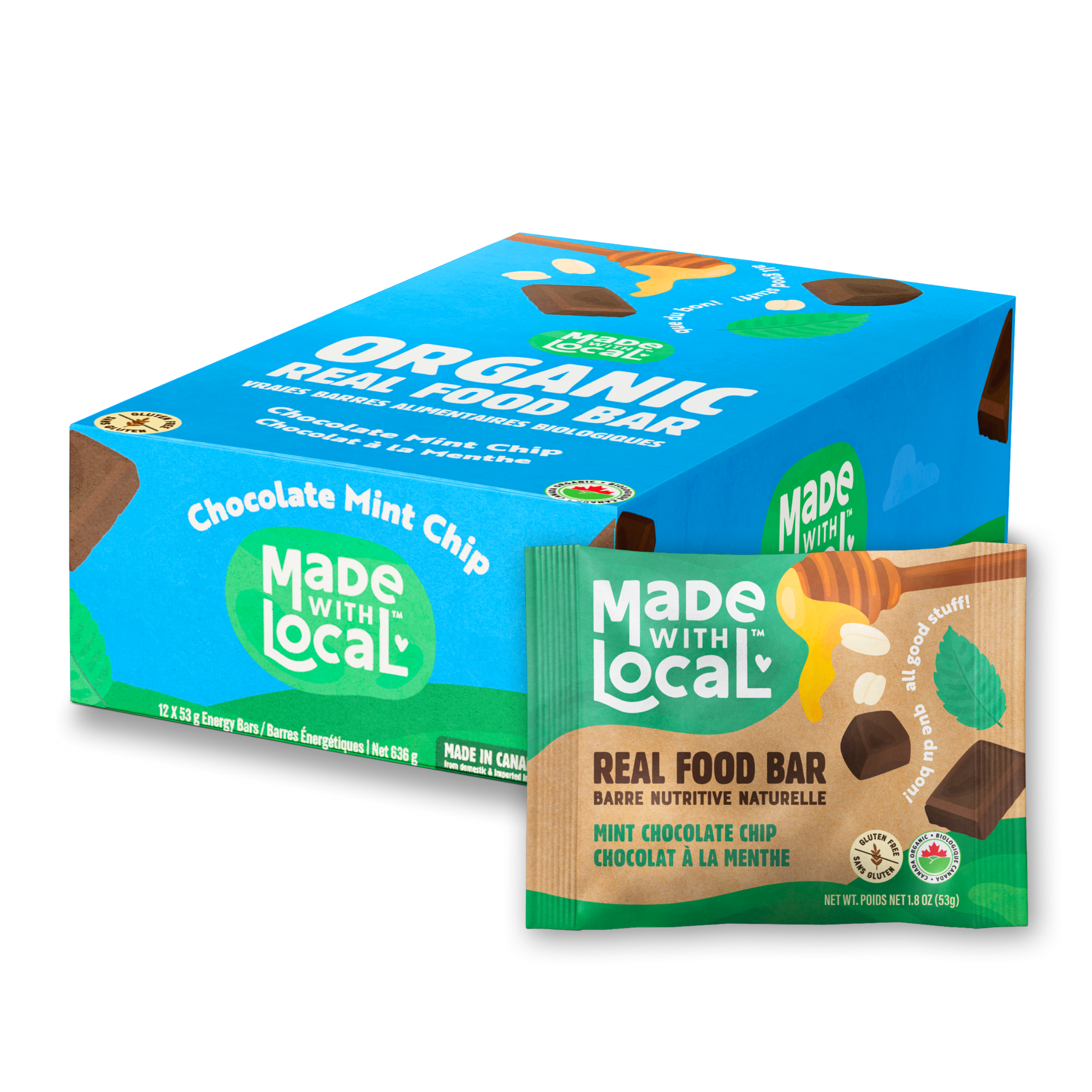 MADE WITH LOCAL Mint Chocolate Chip | Organic Real Food Bar