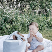 FEPHAS Rope Diaper Caddy | Misty Blue