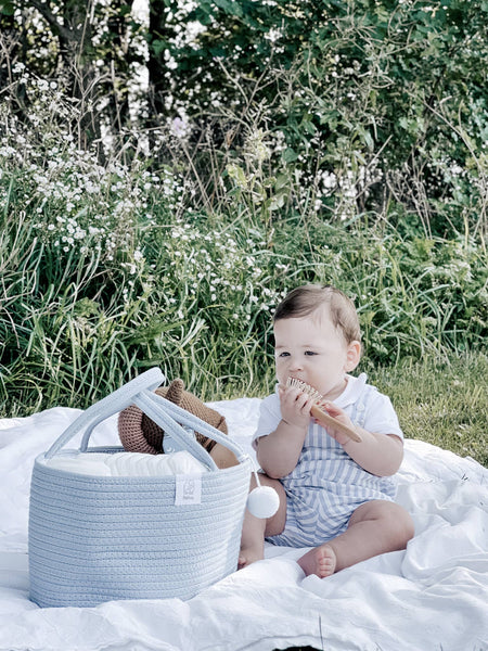 FEPHAS Rope Diaper Caddy | Misty Blue