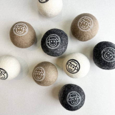 Natural Organic Handmade Wool Dryer Balls - Set of 6