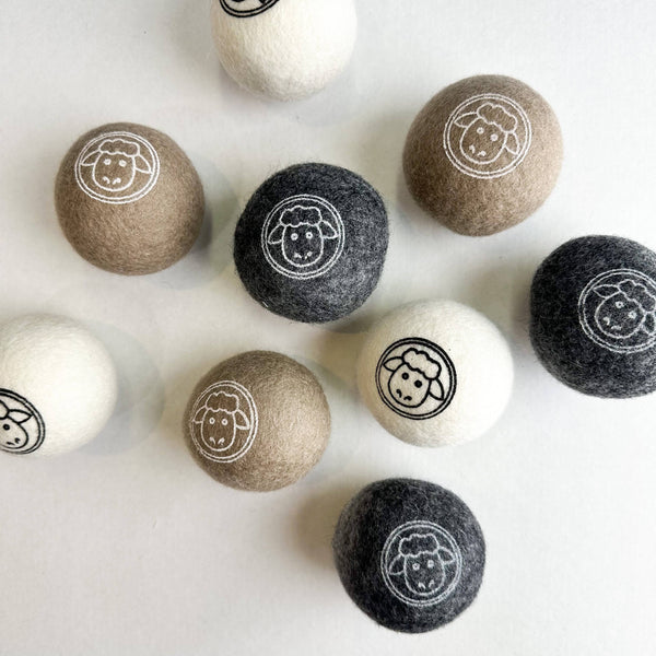 Natural Organic Handmade Wool Dryer Balls - Set of 6