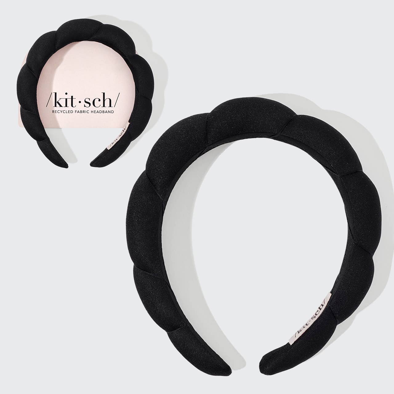 KITSCH Recycled Fabric Puffy Headband 1pc- Black