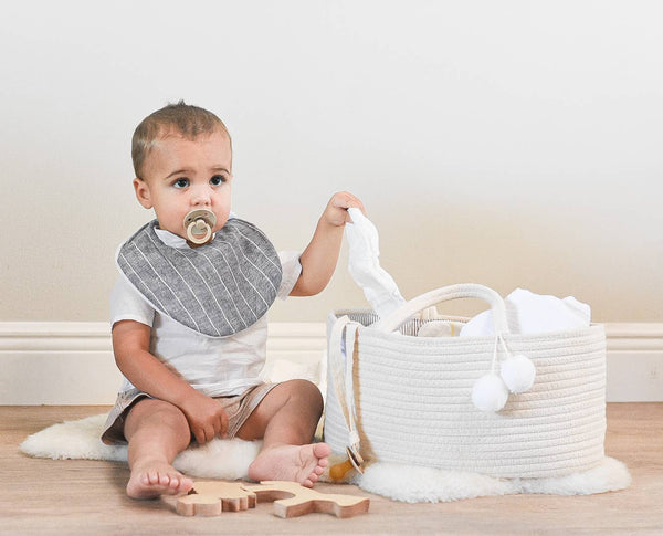 FEPHAS Rope Diaper Caddy- Off-white