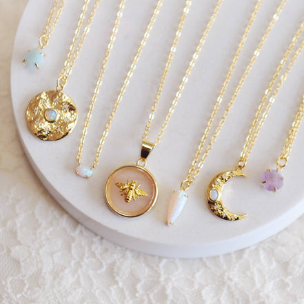 Oh So Lovely Lola Bee Necklace Rose Quartz