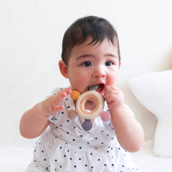 Baby bliss Teether Ring - Pink Tones