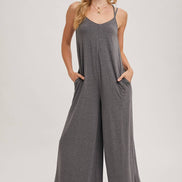 BLUIVY CRISS-CROSS BACK WIDE LEG JUMPSUIT