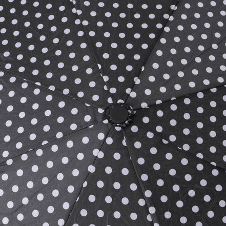 SELINI Compact Umbrella with White Polka Dots - Auto Open Umbrella