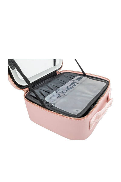 Simply Bella 1060 Pink Travel Makeup Case W/ LED Mirror