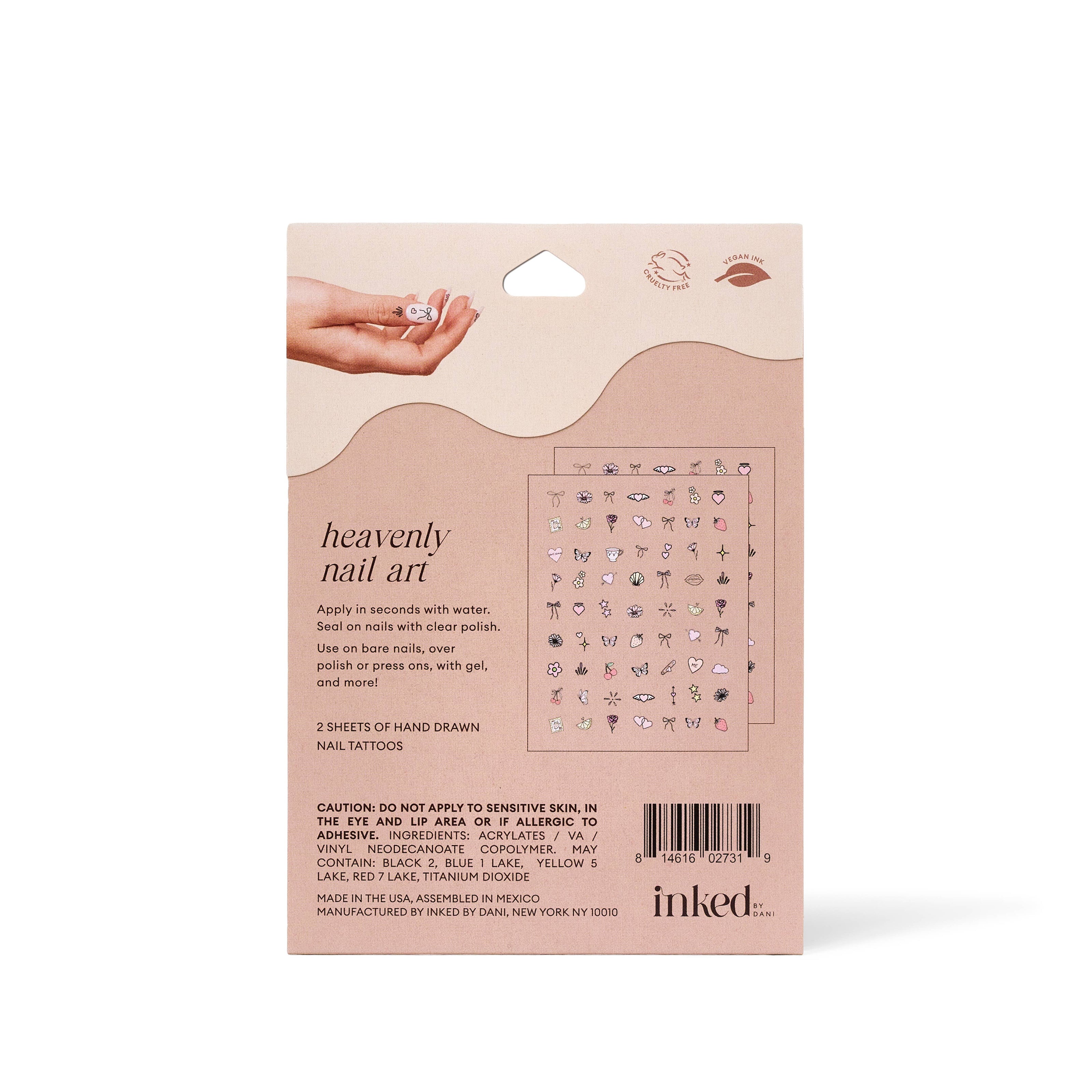 INKED BY DANI Heavenly Nail Art Temporary Tattoo Pack
