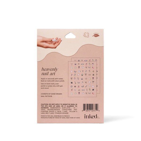 INKED BY DANI Heavenly Nail Art Temporary Tattoo Pack