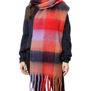 JC SUNNY FASHION Oversized Colorful Cozy Long Fringe Fuzzy Scarf