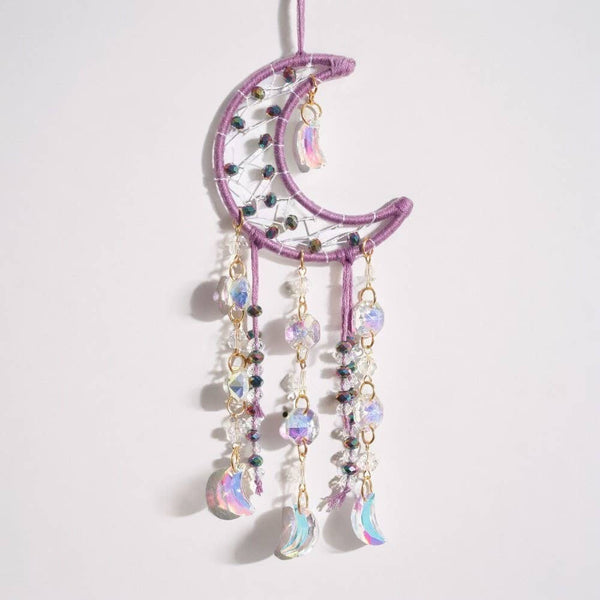 Crystolver Woven round/moon Suncatcher Hanging