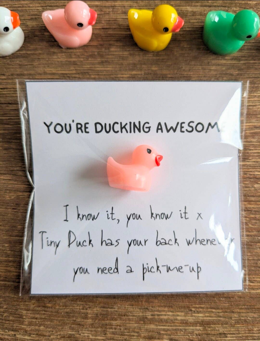 UNLIFTED INK Ducking Awesome Card & Duck Figurine with Message Option