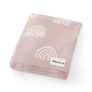 Bleu La La 100% Luxury Cotton Swaddle Receiving Baby Blanket - Rainbow