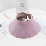 Women’s Wide Brim Roll-up Straw Sun Visor Hat