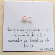 UNLIFTED INK Coworker BFF Card with 2 Mini Figurines & Custom Message