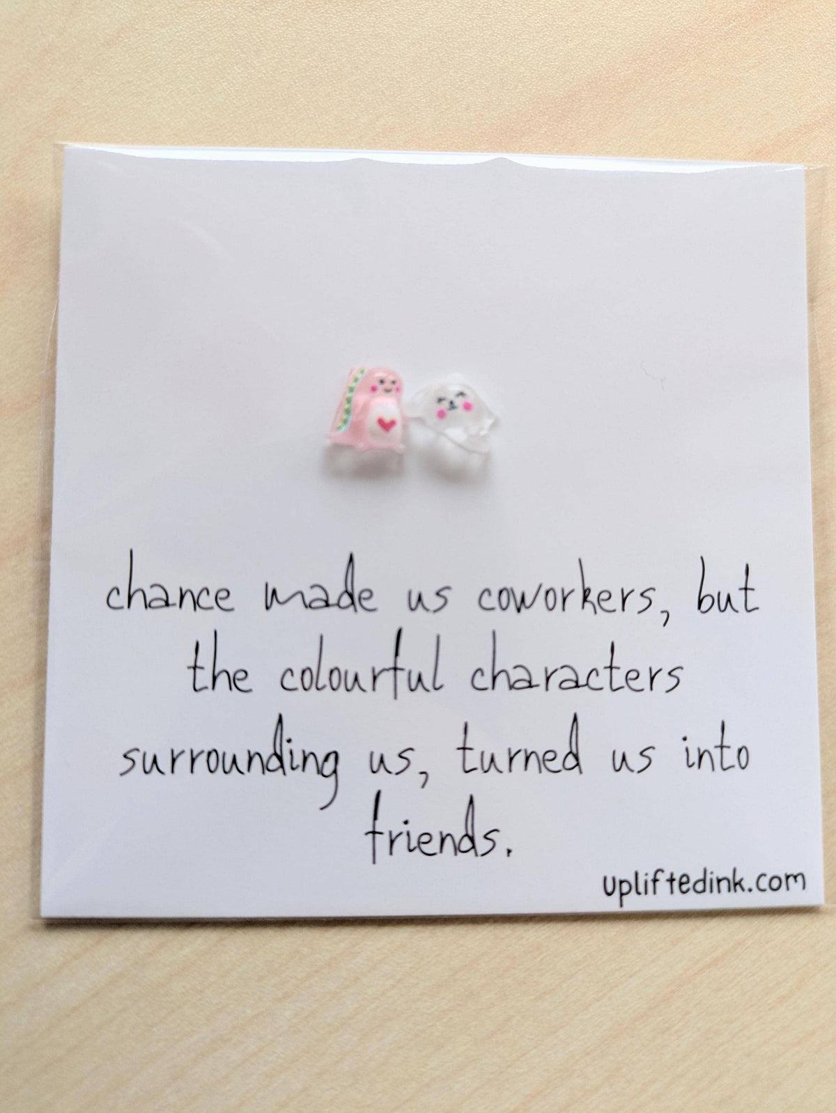 UNLIFTED INK Coworker BFF Card with 2 Mini Figurines & Custom Message