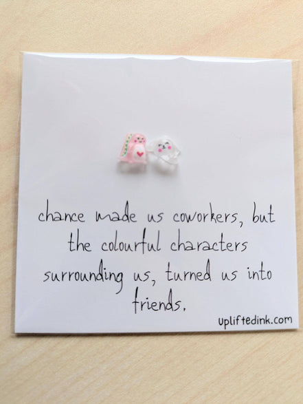 UNLIFTED INK Coworker BFF Card with 2 Mini Figurines & Custom Message