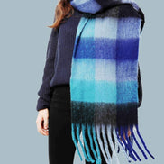 JC SUNNY FASHION Oversized Colorful Cozy Long Fringe Fuzzy Scarf
