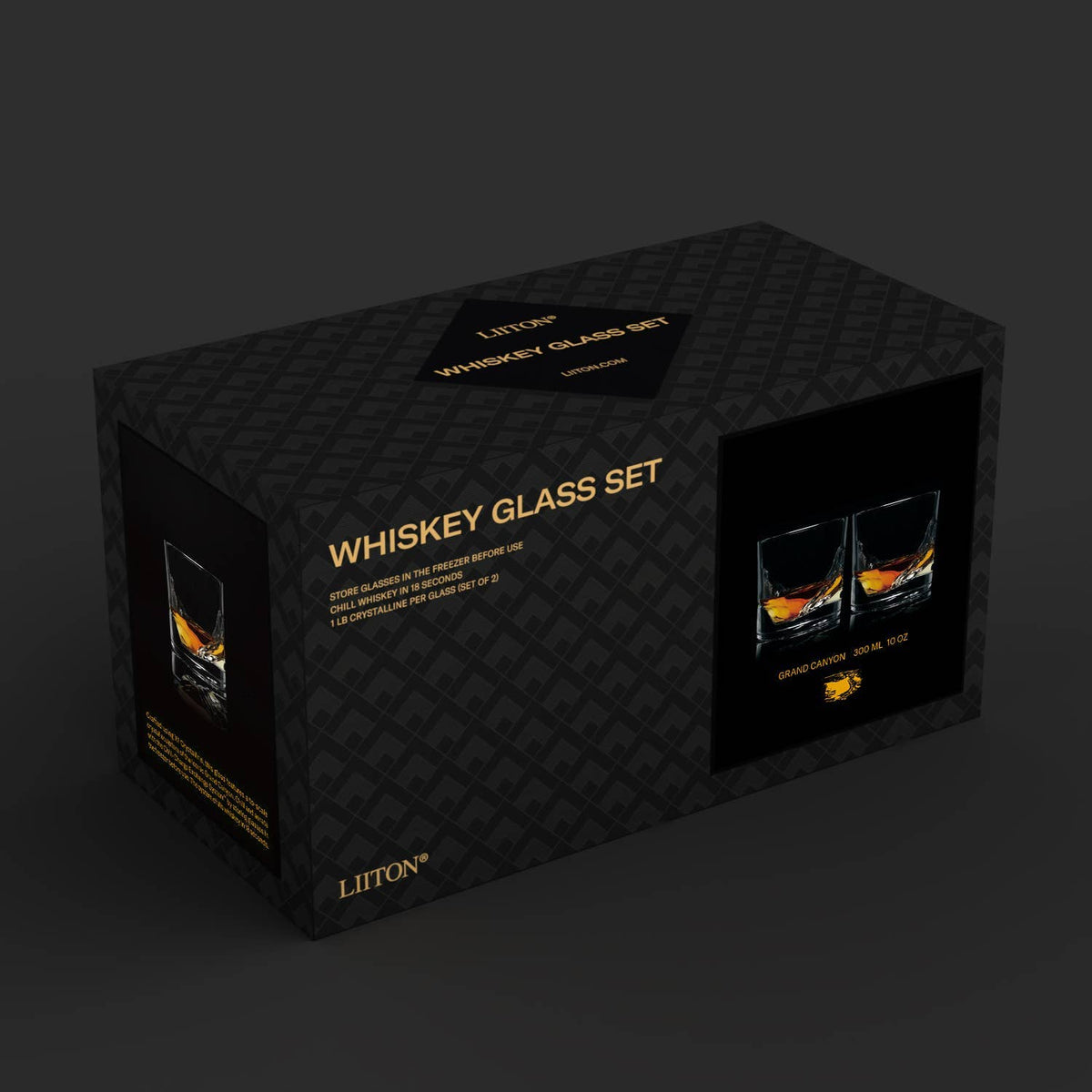 Grand Canyon Crystal Whiskey Glasses, Set of 2