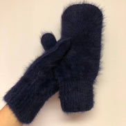 BILLY BAMBOO FLUFFY ANGORA MITTENS - neutral