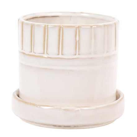 Truu Design Stylish Petra Ceramic Planter with Saucer