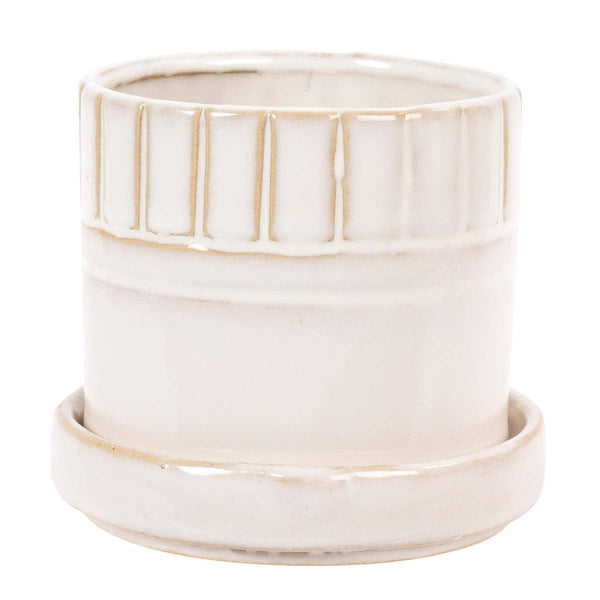 Truu Design Stylish Petra Ceramic Planter with Saucer