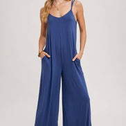 BLUIVY CRISS-CROSS BACK WIDE LEG JUMPSUIT