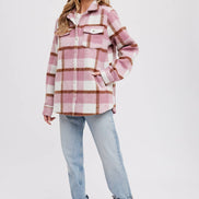 BLUIVY PLAID BRUSHED FLANNEL SHACKET