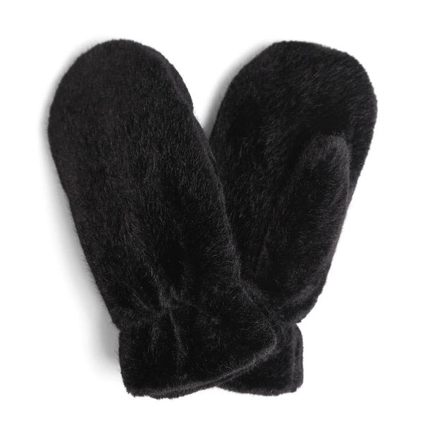 FASHION CITY Solid Faux Fur Cuffed Mittens